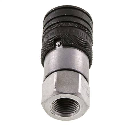 Steel DN 10 Flat Face Hydraulic Socket G 3/8 inch Female Threads ISO 16028 CEJN D 19.7mm