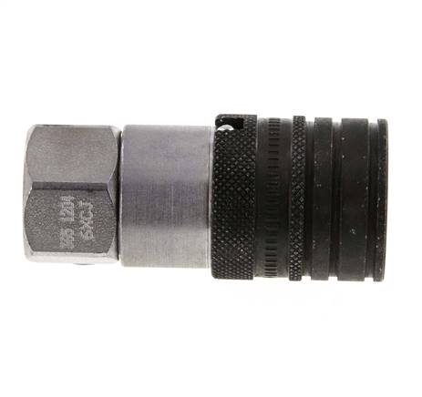 Steel DN 10 Flat Face Hydraulic Socket G 3/8 inch Female Threads ISO 16028 CEJN D 19.7mm