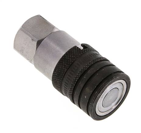 Steel DN 10 Flat Face Hydraulic Socket G 3/8 inch Female Threads ISO 16028 CEJN D 19.7mm