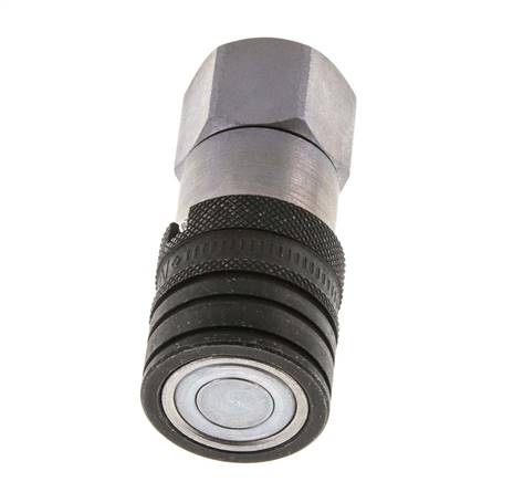 Steel DN 10 Flat Face Hydraulic Socket G 1/2 inch Female Threads ISO 16028 CEJN D 19.7mm