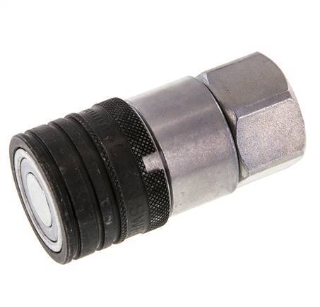 Steel DN 12.5 Flat Face Hydraulic Socket G 1/2 inch Female Threads ISO 16028 CEJN D 24.5mm