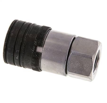 Steel DN 12.5 Flat Face Hydraulic Socket G 1/2 inch Female Threads ISO 16028 CEJN D 24.5mm