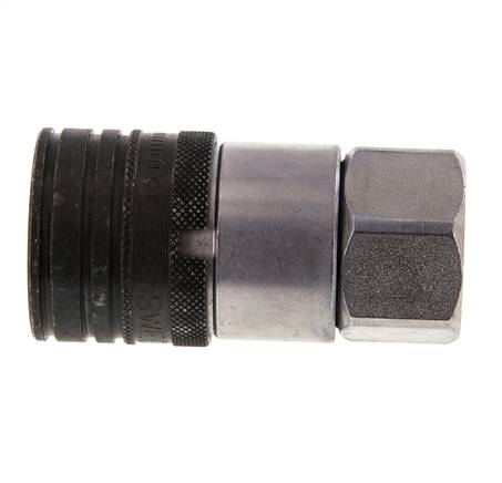 Steel DN 12.5 Flat Face Hydraulic Socket G 1/2 inch Female Threads ISO 16028 CEJN D 24.5mm