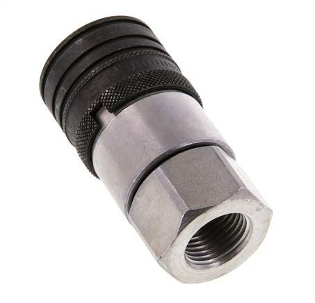 Steel DN 12.5 Flat Face Hydraulic Socket G 1/2 inch Female Threads ISO 16028 CEJN D 24.5mm