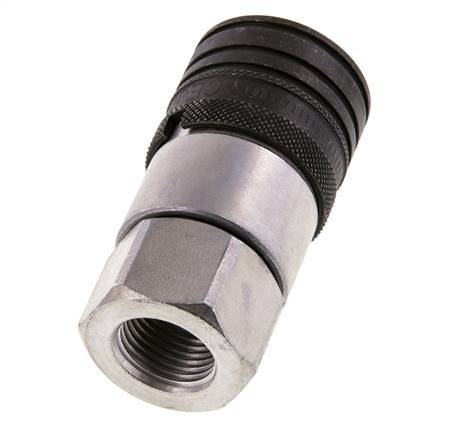 Steel DN 12.5 Flat Face Hydraulic Socket G 1/2 inch Female Threads ISO 16028 CEJN D 24.5mm