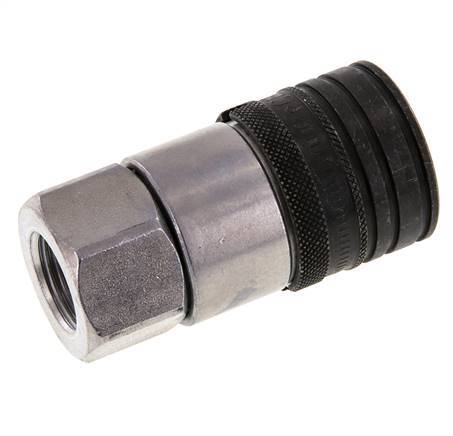 Steel DN 12.5 Flat Face Hydraulic Socket G 1/2 inch Female Threads ISO 16028 CEJN D 24.5mm