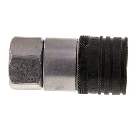Steel DN 12.5 Flat Face Hydraulic Socket G 1/2 inch Female Threads ISO 16028 CEJN D 24.5mm