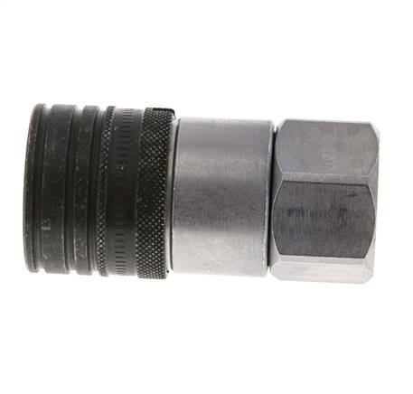Steel DN 12.5 Flat Face Hydraulic Socket G 3/4 inch Female Threads ISO 16028 CEJN D 24.5mm