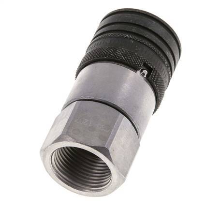 Steel DN 12.5 Flat Face Hydraulic Socket G 3/4 inch Female Threads ISO 16028 CEJN D 24.5mm