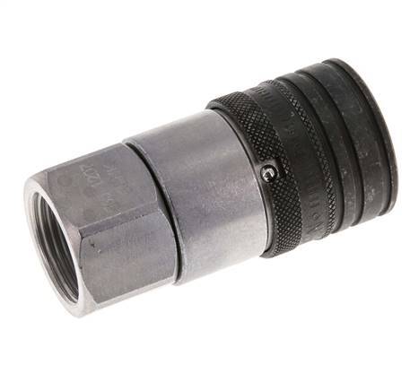 Steel DN 12.5 Flat Face Hydraulic Socket G 3/4 inch Female Threads ISO 16028 CEJN D 24.5mm