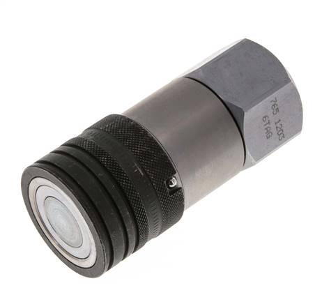 Steel DN 19 Flat Face Hydraulic Socket G 1 inch Female Threads ISO 16028 CEJN D 30mm