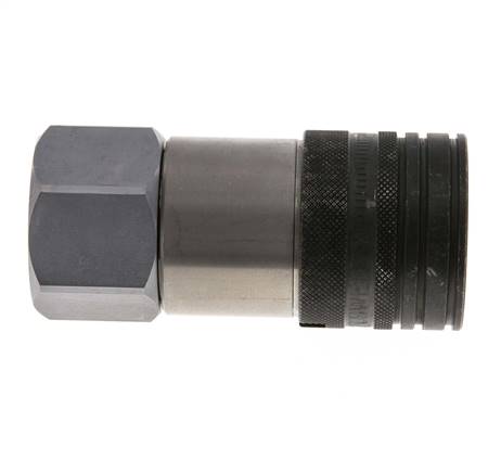 Steel DN 19 Flat Face Hydraulic Socket G 1 inch Female Threads ISO 16028 CEJN D 30mm