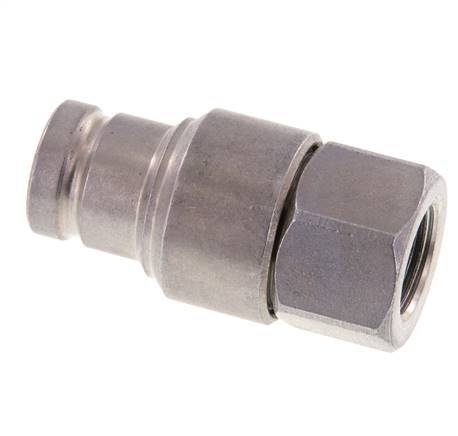 Steel DN 10 Flat Face Hydraulic Plug G 3/8 inch Female Threads ISO 16028 CEJN D 19.7mm