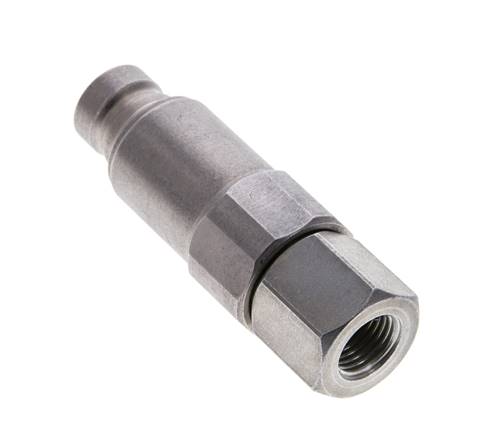 Steel DN 6.3 Flat Face Hydraulic Plug G 1/4 inch Female Threads ISO 16028 CEJN Pressure Eliminator D 16.2mm