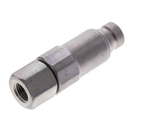 Steel DN 6.3 Flat Face Hydraulic Plug G 1/4 inch Female Threads ISO 16028 CEJN Pressure Eliminator D 16.2mm