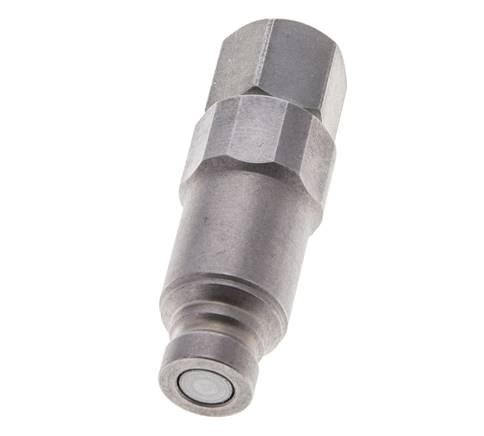 Steel DN 6.3 Flat Face Hydraulic Plug G 1/4 inch Female Threads ISO 16028 CEJN Pressure Eliminator D 16.2mm