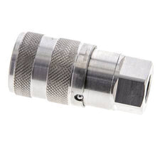 Stainless Steel DN 6 Flat Face Hydraulic Socket G 1/4 inch Female Threads ISO 16028 D 16.2mm