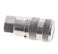 Stainless Steel DN 6 Flat Face Hydraulic Socket G 1/4 inch Female Threads ISO 16028 D 16.2mm