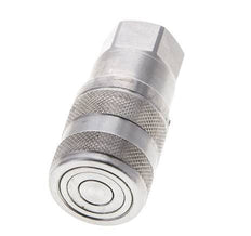 Stainless Steel DN 6 Flat Face Hydraulic Socket G 1/4 inch Female Threads ISO 16028 D 16.2mm