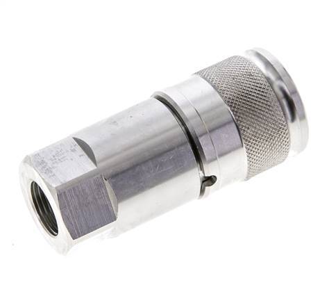 Stainless Steel DN 10 Flat Face Hydraulic Socket G 3/8 inch Female Threads ISO 16028 D 19.7mm