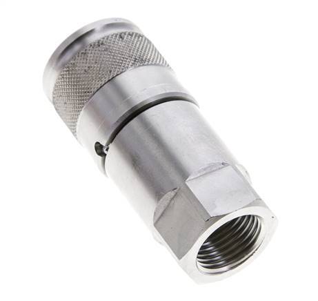 Stainless Steel DN 10 Flat Face Hydraulic Socket G 1/2 inch Female Threads ISO 16028 D 19.7mm