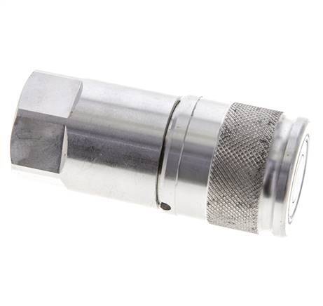 Stainless Steel DN 10 Flat Face Hydraulic Socket G 1/2 inch Female Threads ISO 16028 D 19.7mm