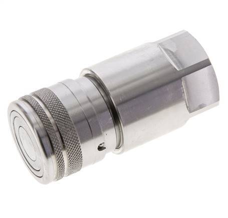 Stainless Steel DN 12 Flat Face Hydraulic Socket G 1/2 inch Female Threads ISO 16028 D 24.5mm