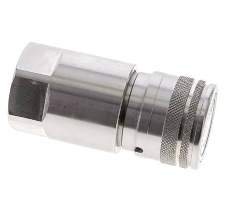 Stainless Steel DN 12 Flat Face Hydraulic Socket G 1/2 inch Female Threads ISO 16028 D 24.5mm