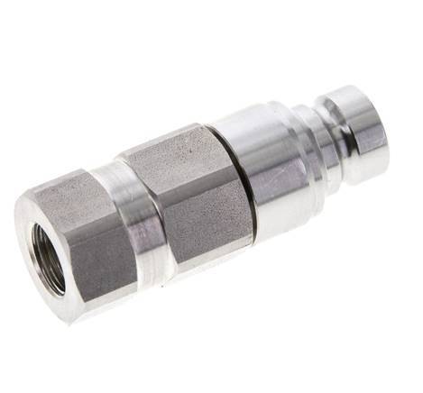 Stainless Steel DN 6 Flat Face Hydraulic Plug G 1/4 inch Female Threads ISO 16028 D 16.2mm