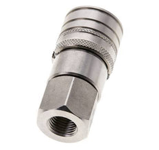 Stainless Steel DN 6 Flat Face Hydraulic Socket G 1/4 inch Female Threads ISO 16028 CEJN D 16.2mm
