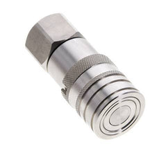 Stainless Steel DN 10 Flat Face Hydraulic Socket G 1/2 inch Female Threads ISO 16028 CEJN D 19.7mm