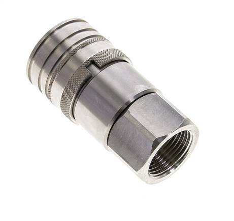 Stainless Steel DN 12 Flat Face Hydraulic Socket G 3/4 inch Female Threads ISO 16028 CEJN D 24.5mm