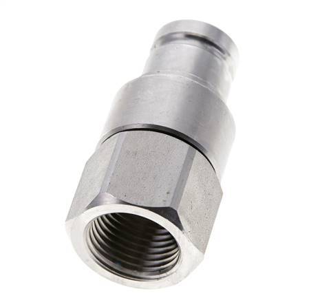 Stainless Steel DN 10 Flat Face Hydraulic Plug G 1/2 inch Female Threads ISO 16028 CEJN D 19.7mm