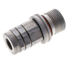 Steel DN 8.7 Flat Face Hydraulic Socket G 3/8 inch Female Threads ISO 16028 D M30 x 2