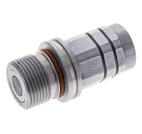 Steel DN 8.7 Flat Face Hydraulic Socket G 1/2 inch Female Threads ISO 16028 D M30 x 2