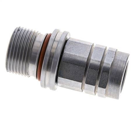 Steel DN 8.7 Flat Face Hydraulic Socket G 1/2 inch Female Threads ISO 16028 D M30 x 2