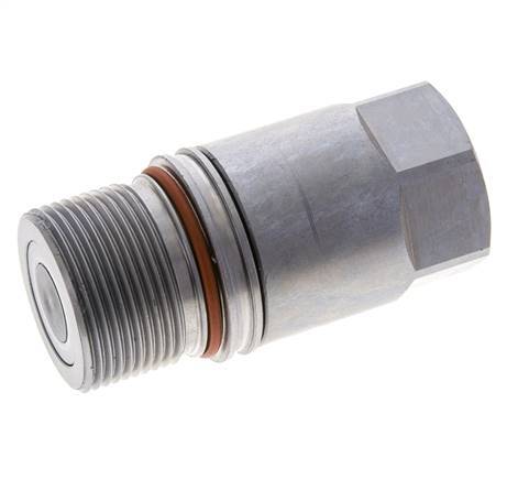 Steel DN 12.8 Flat Face Hydraulic Socket G 1/2 inch Female Threads ISO 16028 D M36 x 2