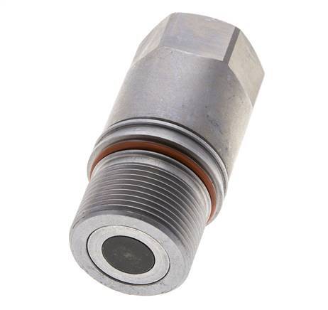 Steel DN 12.8 Flat Face Hydraulic Socket G 3/4 inch Female Threads ISO 16028 D M36 x 2