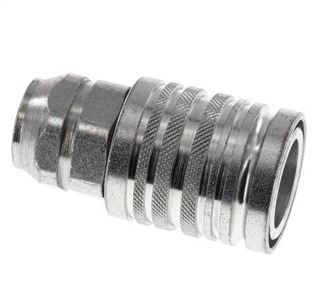 Steel DN 12.5 Hydraulic Coupling Socket G 3/8 inch Female Threads ISO 7241-1 A D 20.5mm
