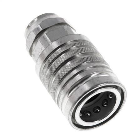 Steel DN 12.5 Hydraulic Coupling Socket G 3/8 inch Female Threads ISO 7241-1 A D 20.5mm