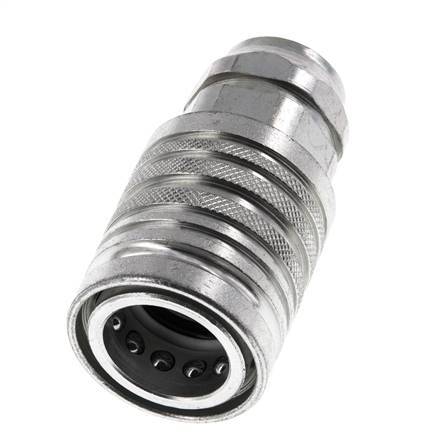 Steel DN 12.5 Hydraulic Coupling Socket G 3/8 inch Female Threads ISO 7241-1 A D 20.5mm