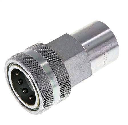 Steel DN 20 Hydraulic Coupling Socket G 3/4 inch Female Threads ISO 7241-1 A D 29.1mm