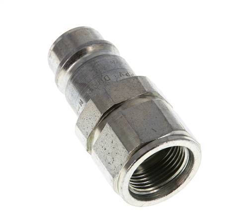 Steel DN 12.5 Hydraulic Coupling Plug M22x1.5 Female Threads ISO 7241-1 A D 20.5mm