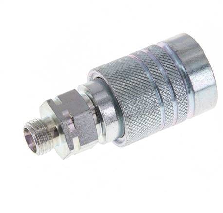 Steel DN 10 Hydraulic Coupling Socket 8 mm L Compression Ring ISO 7241-1 A/8434-1 D 17.3mm