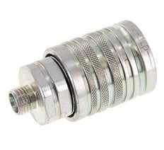 Steel DN 12.5 Hydraulic Coupling Socket 8 mm L Compression Ring ISO 7241-1 A/8434-1 D 20.5mm