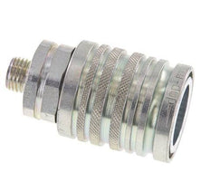 Steel DN 12.5 Hydraulic Coupling Socket 8 mm L Compression Ring ISO 7241-1 A/8434-1 D 20.5mm