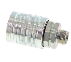 Steel DN 12.5 Hydraulic Coupling Socket 12 mm L Compression Ring ISO 7241-1 A/8434-1 D 20.5mm