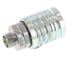 Steel DN 12.5 Hydraulic Coupling Socket 12 mm L Compression Ring ISO 7241-1 A/8434-1 D 20.5mm