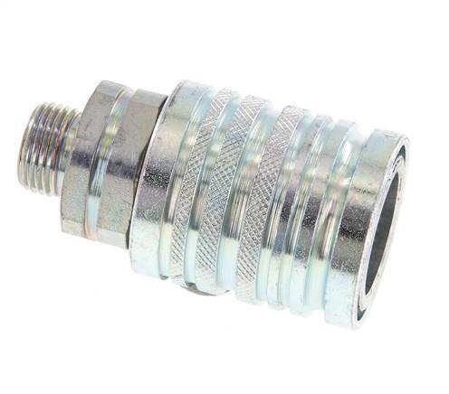 Steel DN 12.5 Hydraulic Coupling Socket 12 mm L Compression Ring ISO 7241-1 A/8434-1 D 20.5mm