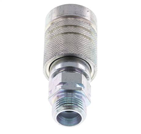 Steel DN 10 Hydraulic Coupling Socket 12 mm S Compression Ring ISO 7241-1 A/8434-1 D 17.3mm